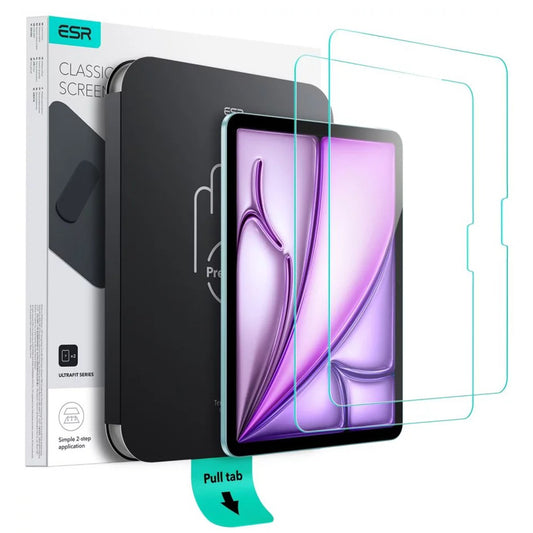 ESR UltraFit schermbeschermfolie voor Apple iPad Air 11 (2025) / Air 11 (2024), Gehard Glas, Volledige Lijm, Set van 2 stuks