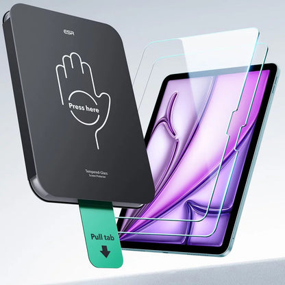 ESR UltraFit Displayschutzfolie für Apple iPad Air 13 (2026) / Pro 13 (2025), gehärtetes Glas, Full Glue, 2er Set