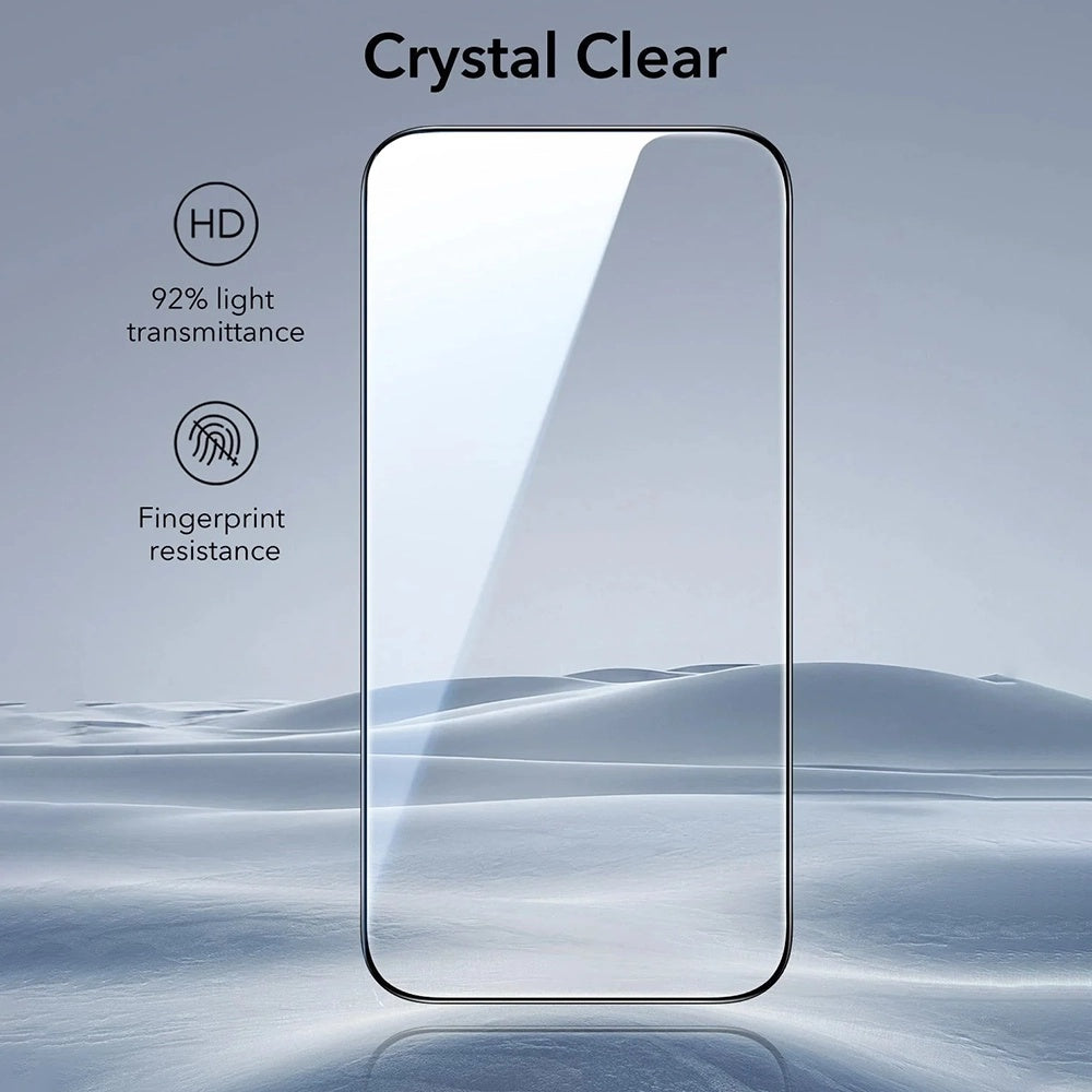 Film de protection écran ESR UltraFit pour Apple iPhone 17 / 16 Pro, Verre Trempé, Full Glue, Set de 3 pièces