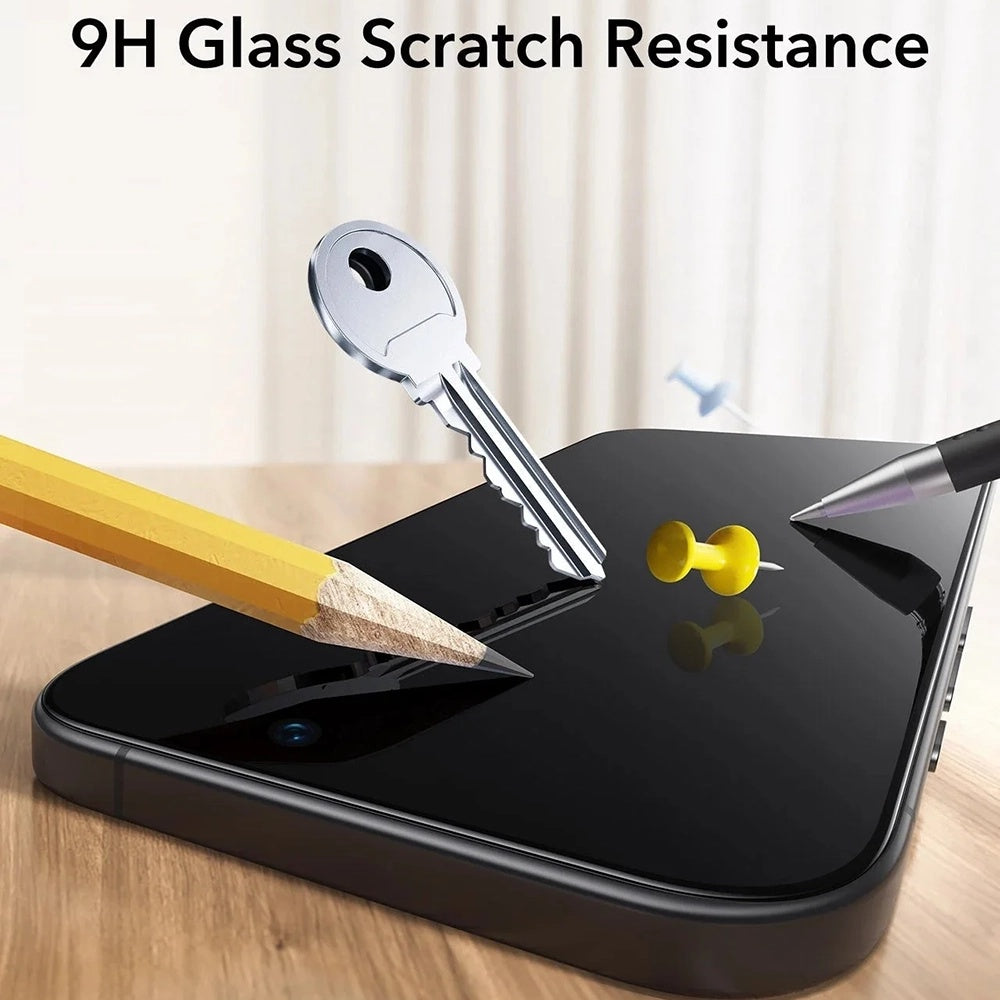 Film de protection écran ESR UltraFit pour Apple iPhone 17 / 16 Pro, Verre Trempé, Full Glue, Set de 3 pièces