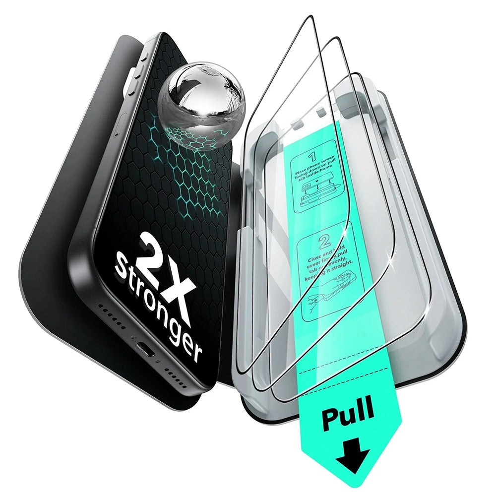 Film de protection écran ESR UltraFit pour Apple iPhone 17 Pro Max, Verre Trempé, Full Glue, Set de 3 pièces