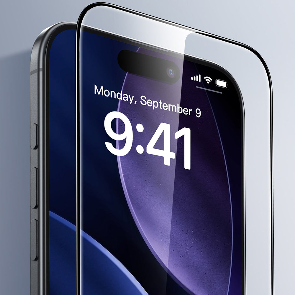 Film de protection écran ESR UltraFit pour Apple iPhone 17 Pro, Verre Trempé, Full Glue, Lot de 2 pièces, Noir.