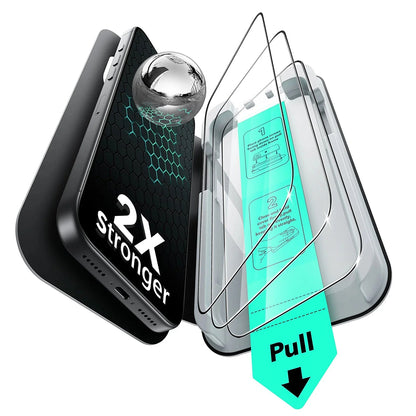 Film de protection écran ESR UltraFit pour Apple iPhone 17 Pro, Verre Trempé, Full Glue, Set de 3 pièces