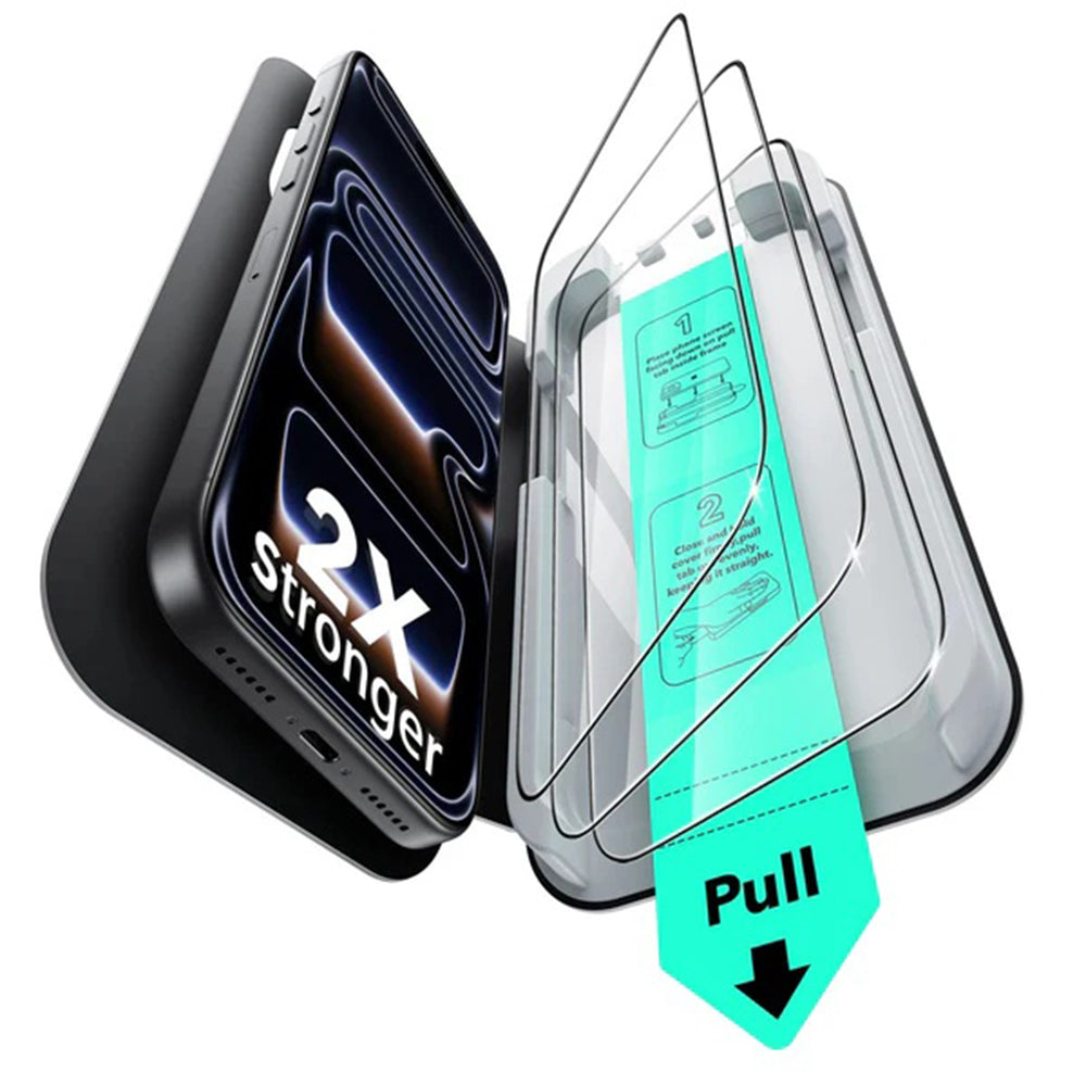 ESR UltraFit Displayschutzfolie für Apple iPhone 18 Pro / 17 Pro, gehärtetes Glas, Full Glue, 3er-Set, Schwarz