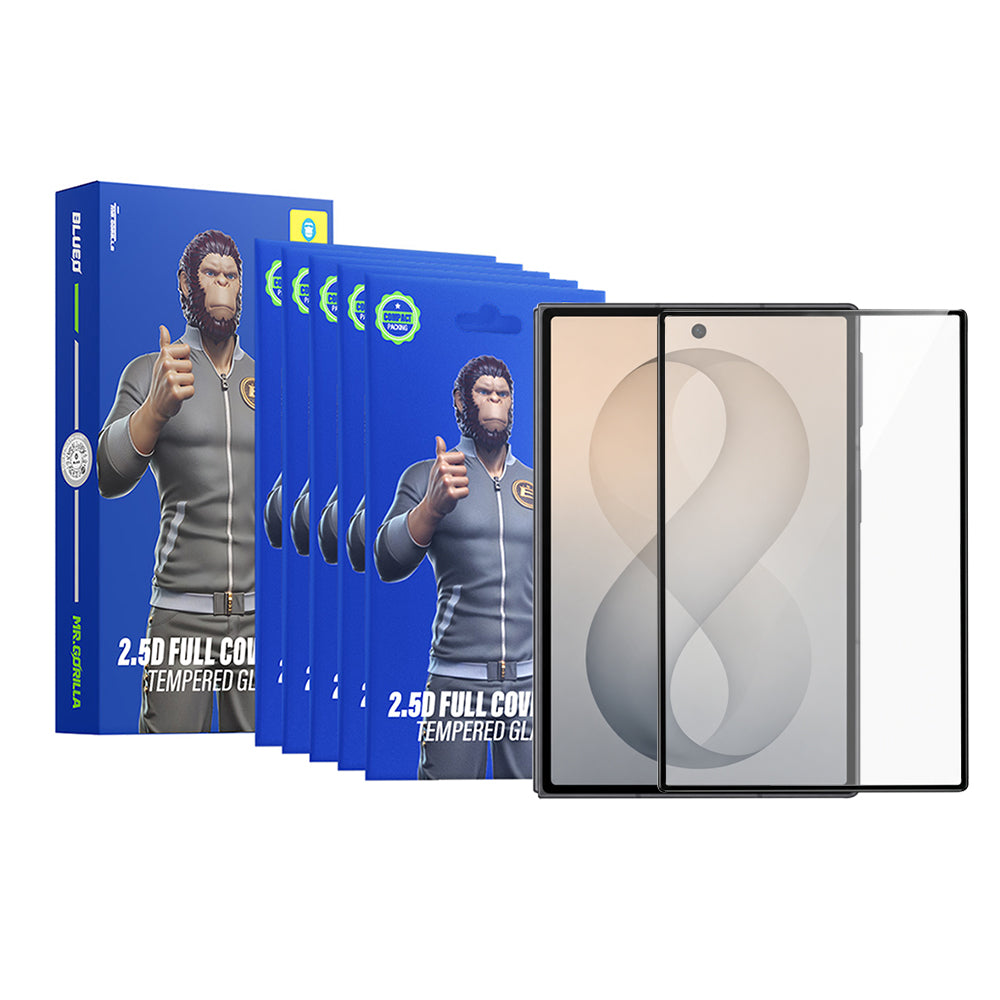 Blueo HD Außenschutzfolie für Samsung Galaxy Z Fold8 F976, gehärtetes Glas, Full Glue, 2,5D, 5er-Set, Schwarz