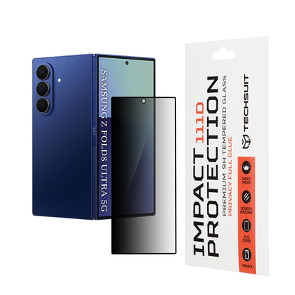 Privacy Techsuit Außenschutzfolie für Samsung Galaxy Z Fold8 Ultra F971, gehärtetes Glas, Vollkleber, 111D