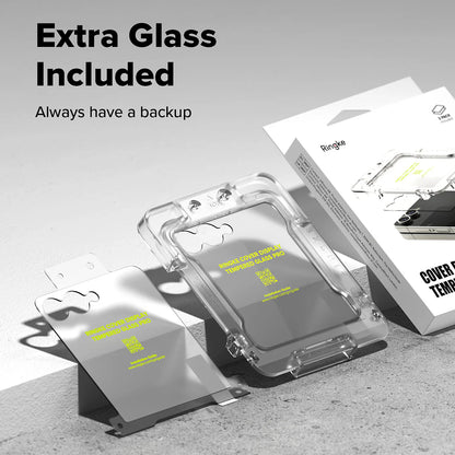 Ringke Cover Display Buitenste Schermbeschermfolie voor Samsung Galaxy Z Flip7 F766, Gehard Glas, Volledige Lijm, Set van 2 stuks
