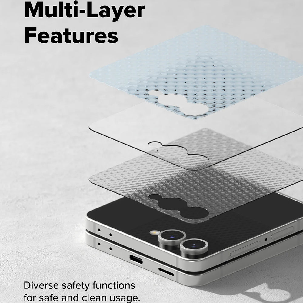 Ringke Cover Display Buitenste Schermbeschermfolie voor Samsung Galaxy Z Flip7 F766, Gehard Glas, Volledige Lijm, Set van 2 stuks