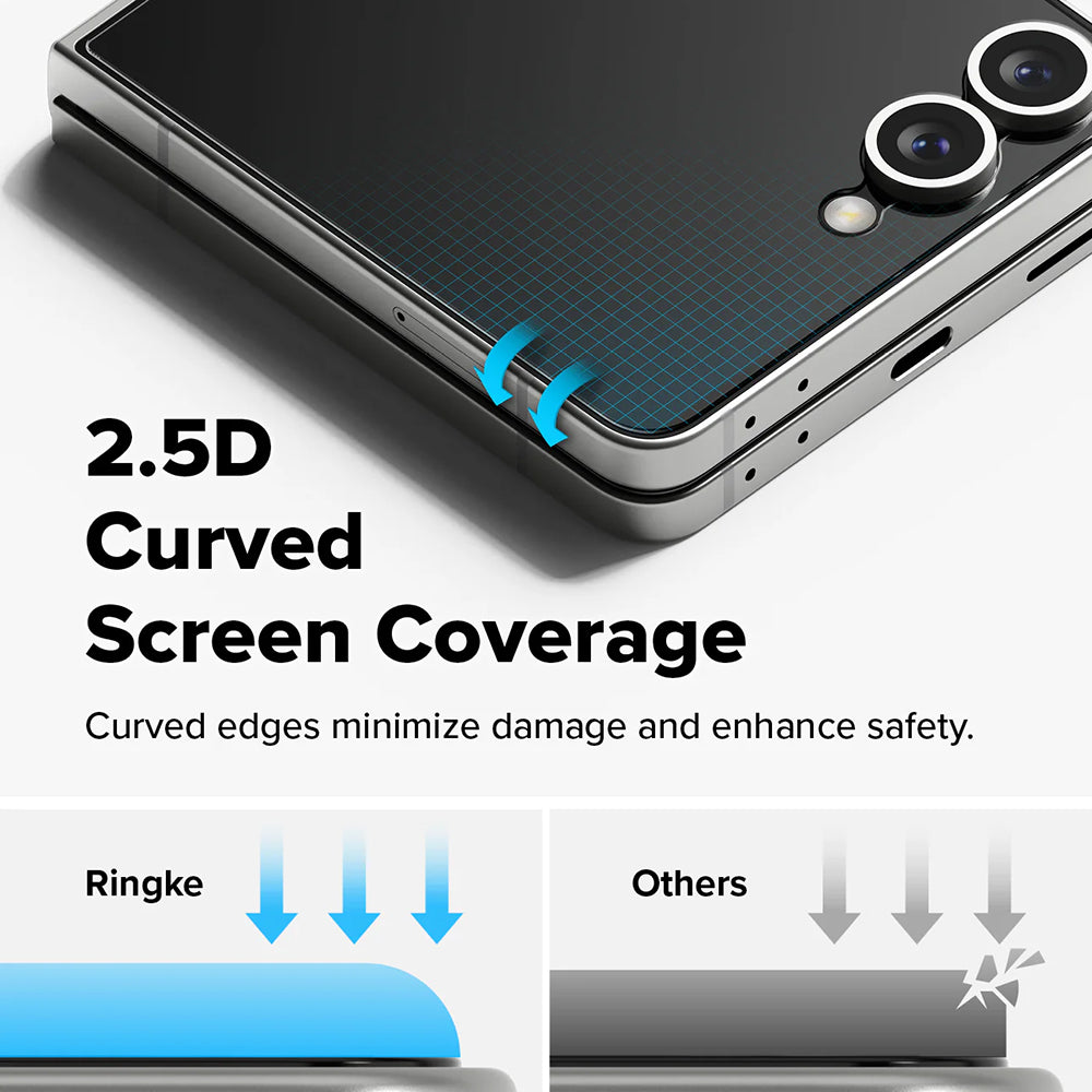 Ringke Cover Display Buitenste Schermbeschermfolie voor Samsung Galaxy Z Flip7 F766, Gehard Glas, Volledige Lijm, Set van 2 stuks