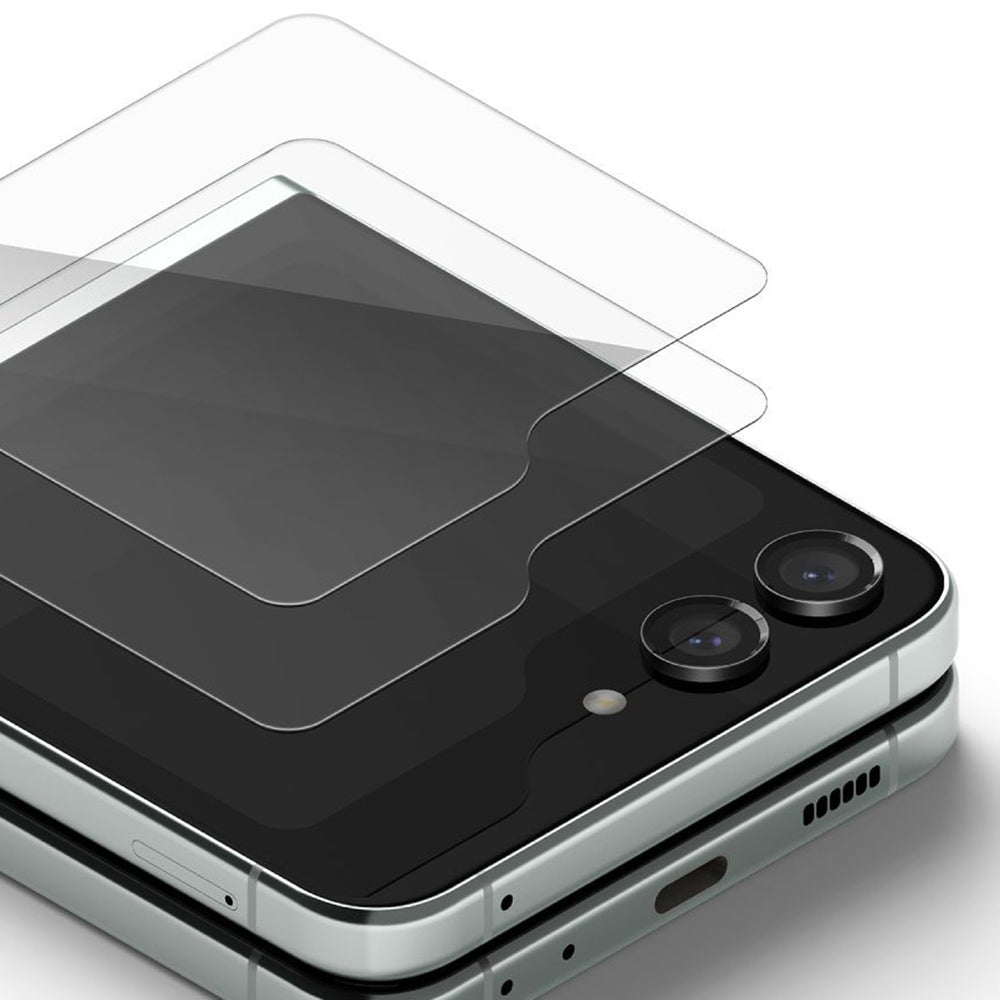 Beschermfolie Ringke Buitenscherm voor Samsung Galaxy Z Flip5 F731, Gehard Glas, Volledige Lijm, Set van 2 stuks