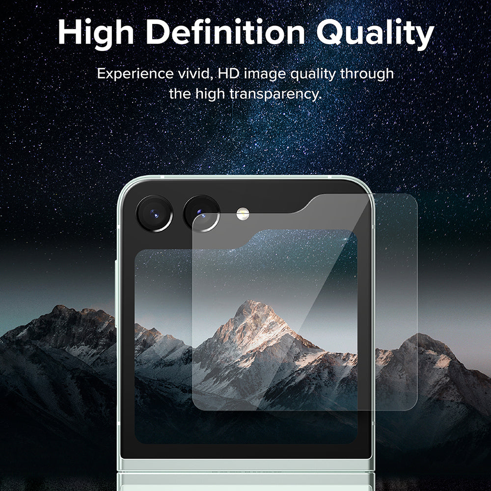 Beschermfolie Ringke Buitenscherm voor Samsung Galaxy Z Flip5 F731, Gehard Glas, Volledige Lijm, Set van 2 stuks