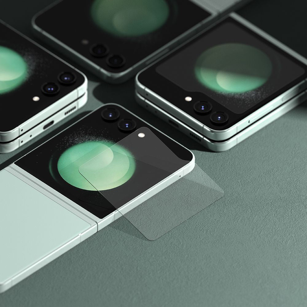 Beschermfolie Ringke Buitenscherm voor Samsung Galaxy Z Flip5 F731, Gehard Glas, Volledige Lijm, Set van 2 stuks