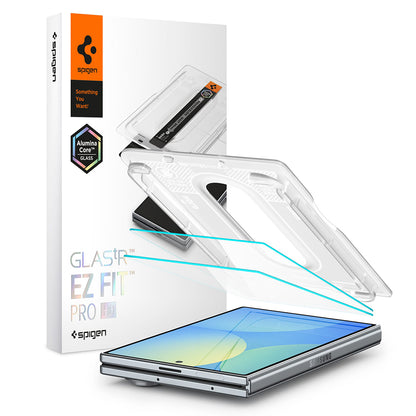 Spigen GlastR EZ FIT Pro HD Außenschutzfolie für Samsung Galaxy Z Fold8 F971, gehärtetes Glas, Vollkleber, 2er-Set AGL11943