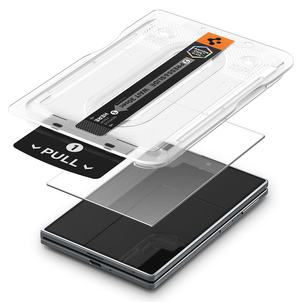 Spigen GlastR EZ FIT Pro HD Außenschutzfolie für Samsung Galaxy Z Fold8 F971, gehärtetes Glas, Vollkleber, 2er-Set AGL11943