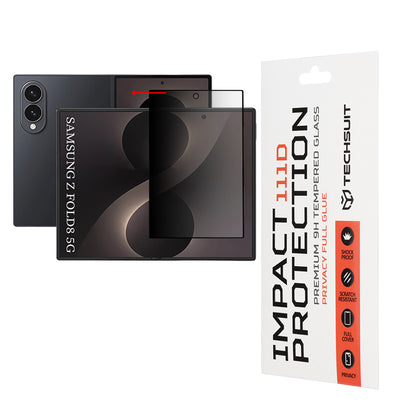 Privacy Techsuit Binnenkant Schermbeschermfolie voor Samsung Galaxy Z Fold8 F976, Gehard Glas, Volledige Lijm, 111D