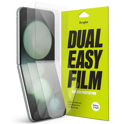 Beschermfolie Ringke Dual Easy voor Samsung Galaxy Z Flip5 F731, Plastic, Set van 2 stuks