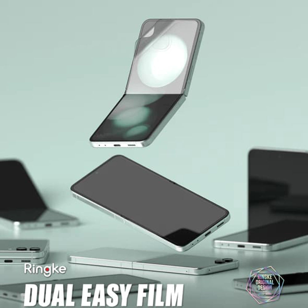 Beschermfolie Ringke Dual Easy voor Samsung Galaxy Z Flip5 F731, Plastic, Set van 2 stuks