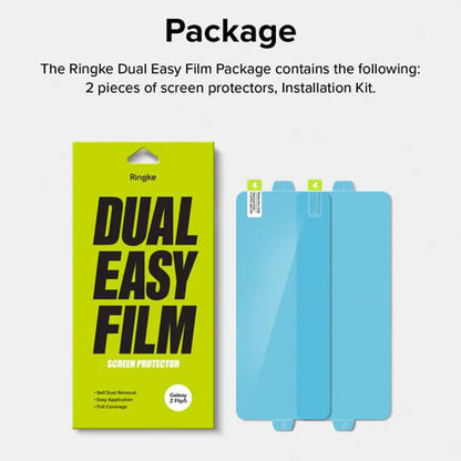 Beschermfolie Ringke Dual Easy voor Samsung Galaxy Z Flip5 F731, Plastic, Set van 2 stuks