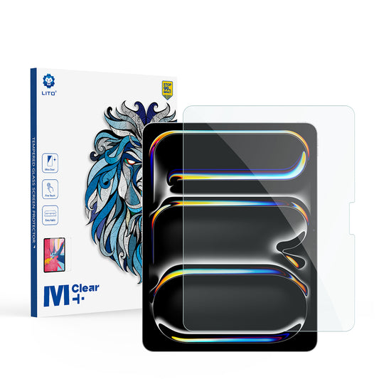 Lito Classic schermbeschermfolie voor Apple iPad Air 13 (2026) / Pro 13 (2025), gehard glas, volledige lijm, 2.5D
