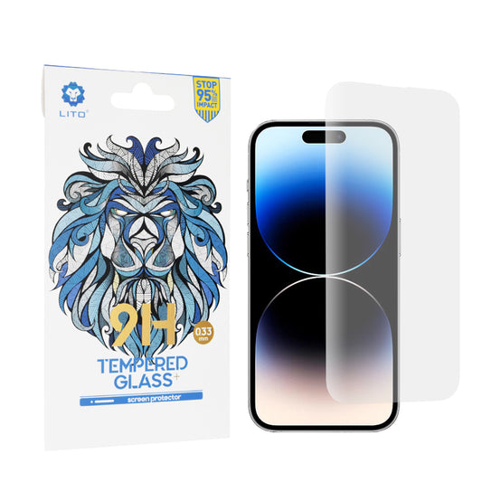 Film de protection d'écran Lito Classic pour Apple iPhone 14 Pro, Verre trempé, Collage complet, 2.5D