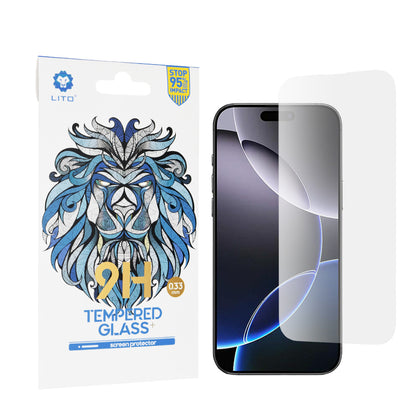 Lito Classic schermbeschermfolie voor Apple iPhone 16 Pro Max, gehard glas, volledige lijm, 2.5D