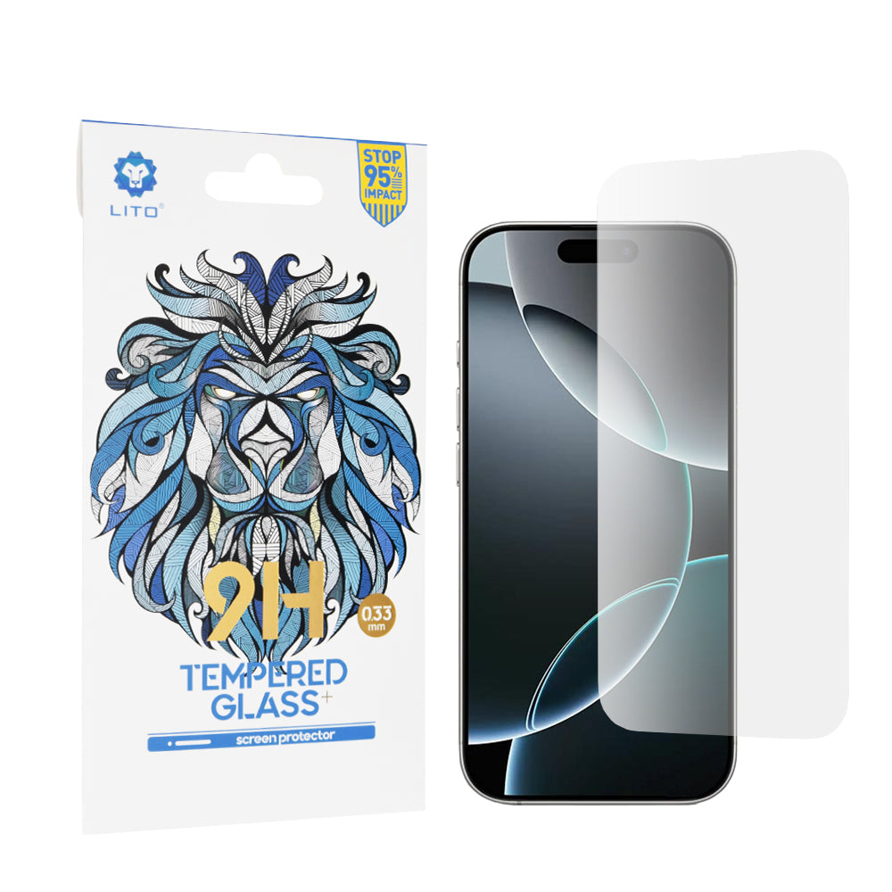 Lito Classic Displayschutzfolie für Apple iPhone 16 Pro, gehärtetes Glas, Full Glue, 2.5D