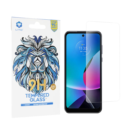 Lito Classic schermbeschermfolie voor Motorola Moto G Play (2023), gehard glas, volledige lijm, 2.5D