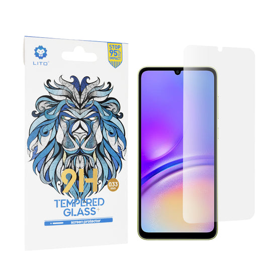 Lito Classic Displayschutzfolie für Samsung Galaxy A05s A057 / A05 A055, gehärtetes Glas, Full Glue, 2.5D