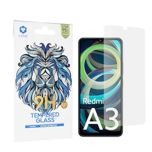 Lito Classic schermbeschermfolie voor Xiaomi Redmi A3x / A3, Gehard Glas, Volledige Lijm, 2.5D