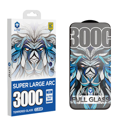 Film de protection d'écran Lito D+ Max 300C pour Apple iPhone 16 Pro Max, Verre trempé, Collage intégral