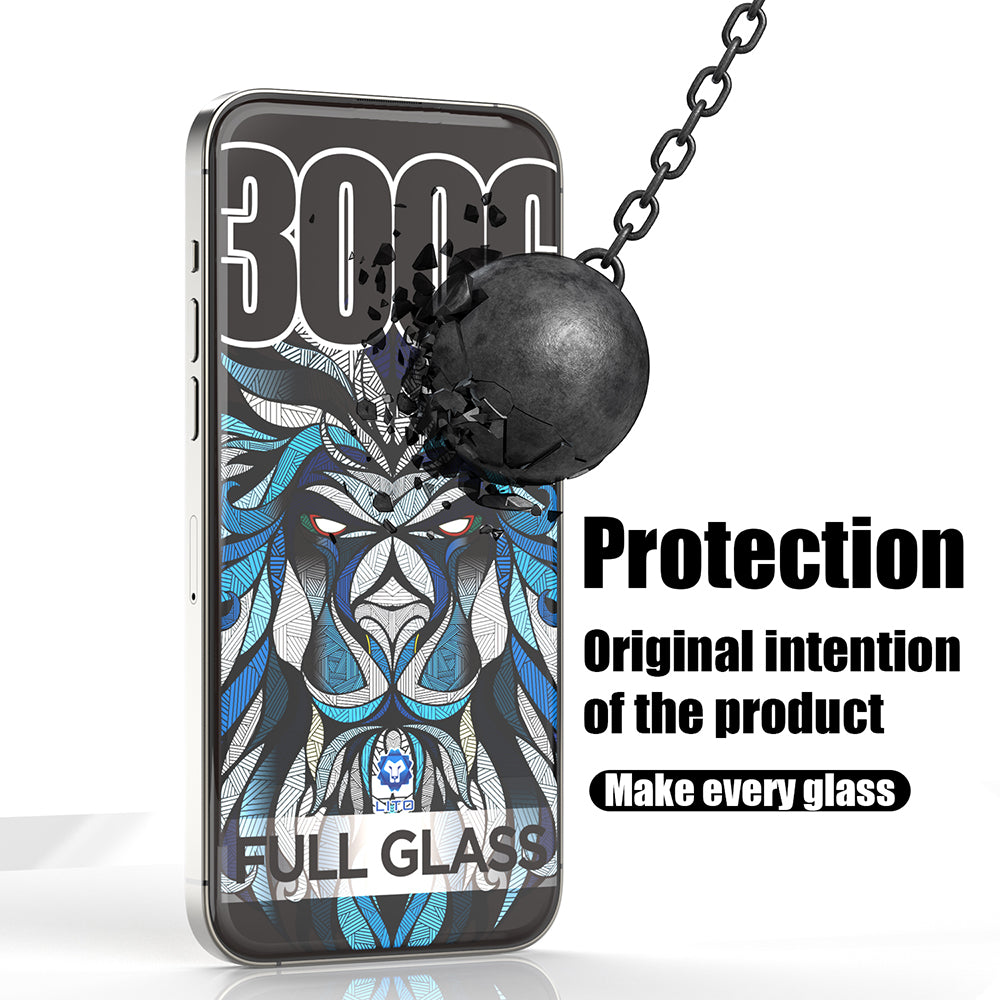 Film de protection d'écran Lito D+ Max 300C pour Apple iPhone 16 Pro Max, Verre trempé, Collage intégral