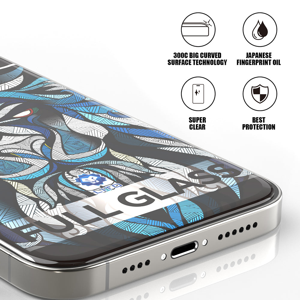 Film de protection d'écran Lito D+ Max 300C pour Apple iPhone 16 Pro Max, Verre trempé, Collage intégral