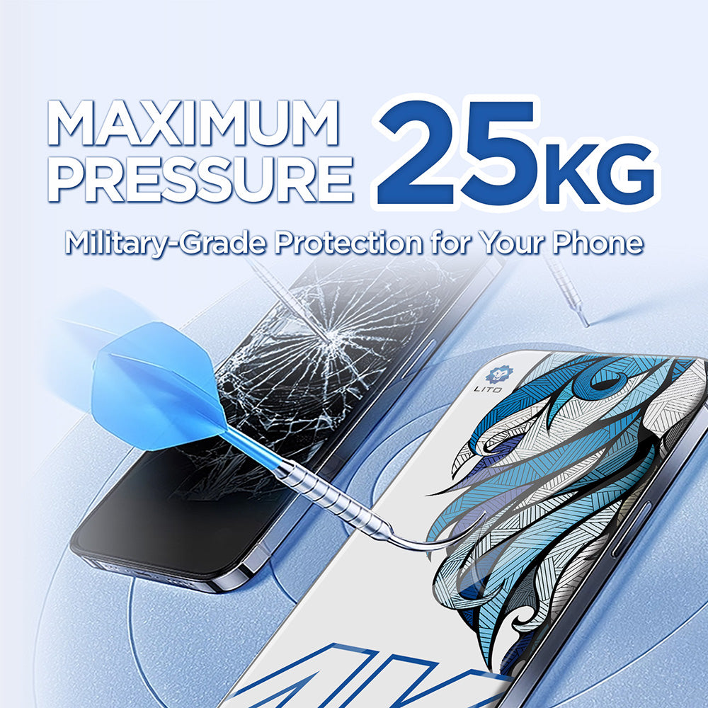 Beschermfolie Lito D+ Max 4K voor Apple iPhone 17 Air, Gehard Glas, Volledige Lijm, Zwart