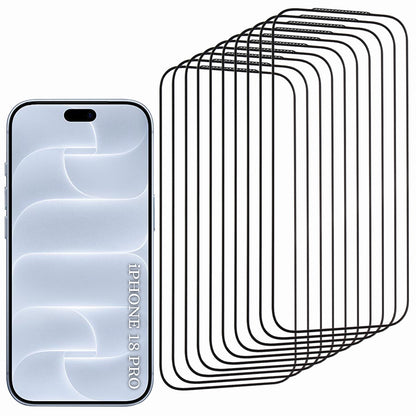 Film de protection d’écran Lito HD Pro pour Apple iPhone 18 Pro / 17 Pro, verre trempé, adhésif intégral, lot de 10, noir