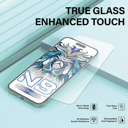 Schutzfolie Lito NB Bildschirm für Apple iPhone 17 / 16 Pro, Gehärtetes Glas, Vollkleber, Schwarz