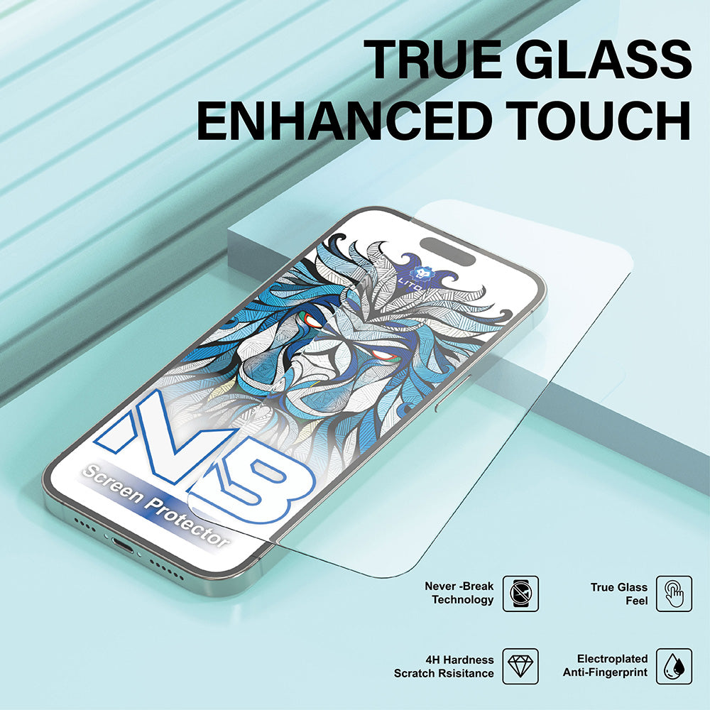 Beschermfolie Lito NB Scherm voor Apple iPhone 17 Pro, Gehard Glas, Volledige Lijm, Zwart