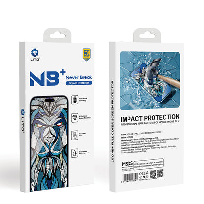 Beschermfolie Lito NB Scherm voor Apple iPhone 17 Pro, Gehard Glas, Volledige Lijm, Zwart