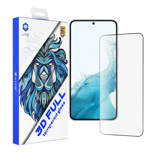 Lito schermbeschermfolie voor Samsung Galaxy S23 S911 / S22 5G S901, gehard glas, volledige lijm, 3D, zwart
