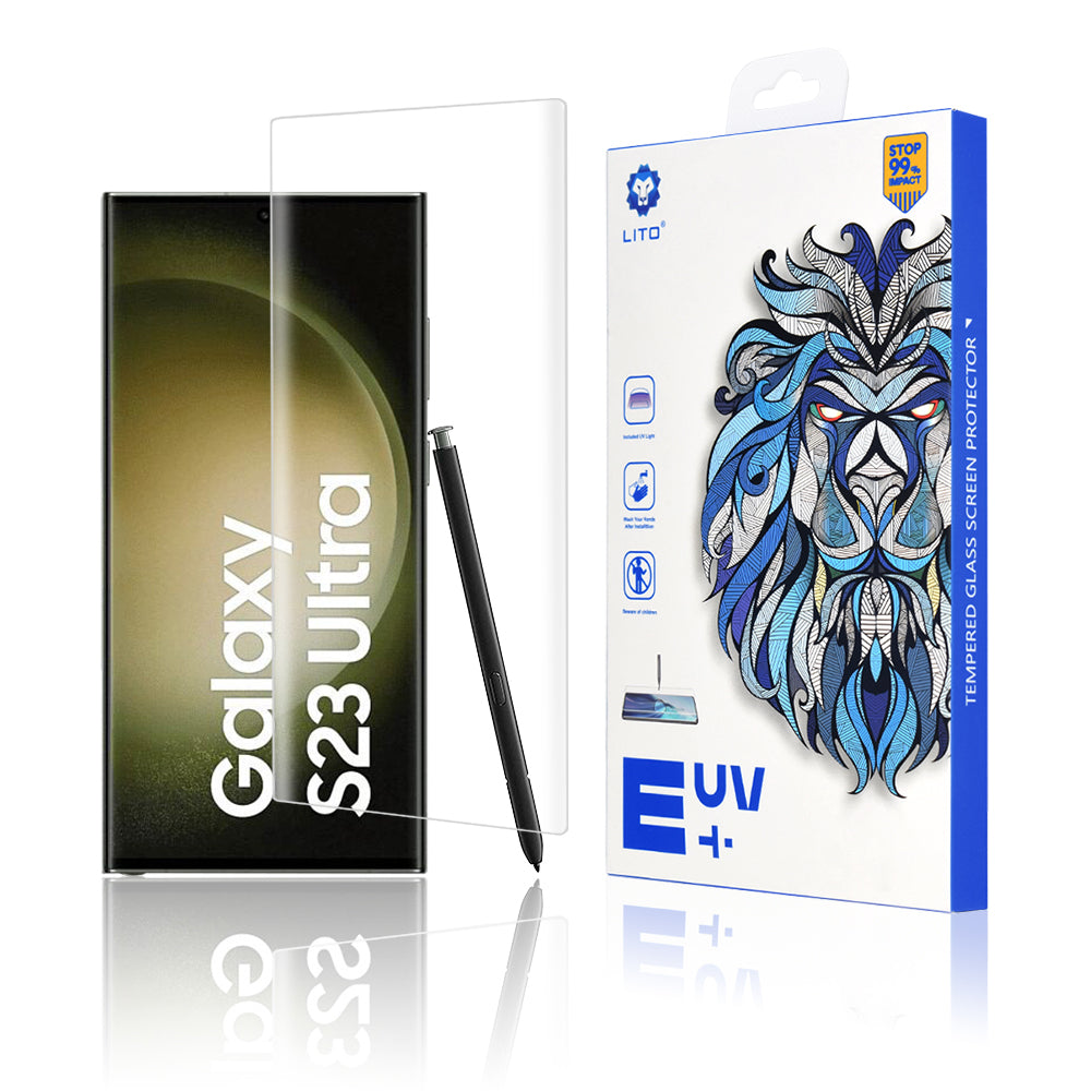 Lito schermbeschermfolie voor Samsung Galaxy S23 Ultra S918, gehard glas, UV-lijm, 3D