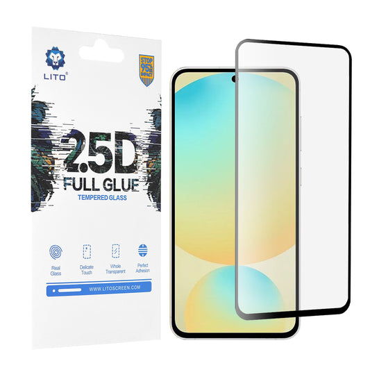 Lito schermbeschermer voor Samsung Galaxy S24 FE S721, gehard glas, full glue, 2.5D, zwart