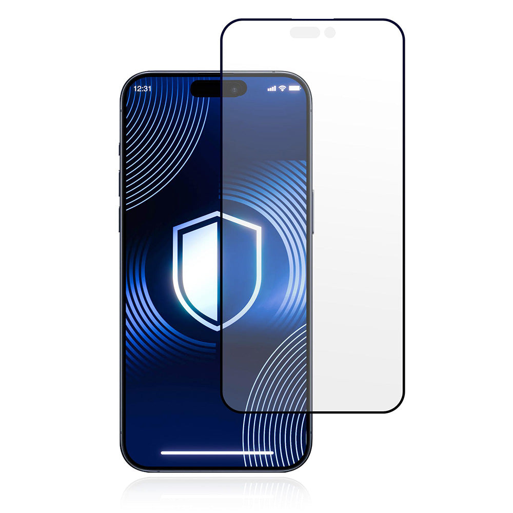 Matte schermbeschermfolie 3MK HardGlass Max voor Apple iPhone 17 Pro Max, Gehard Glas, Volledige Lijm, Zwart
