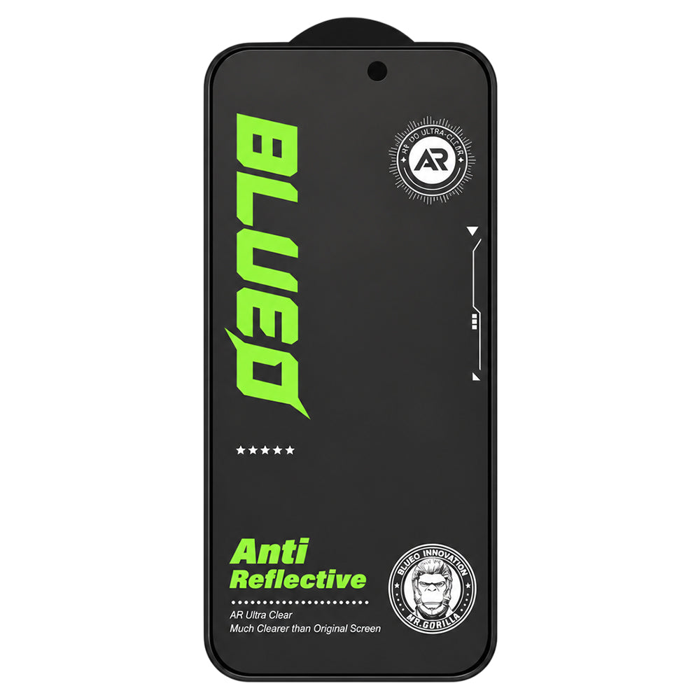 Blueo Matte Anti-Reflective HD Displayschutzfolie für Apple iPhone 18 Pro, gehärtetes Glas, Full Glue, Schwarz