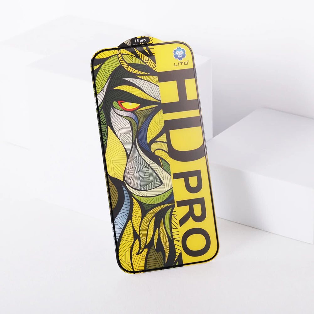 Mattierter Displayschutzfolie Lito HD Pro für Apple iPhone 16 Pro Max, gehärtetes Glas, Vollkleber, Schwarz