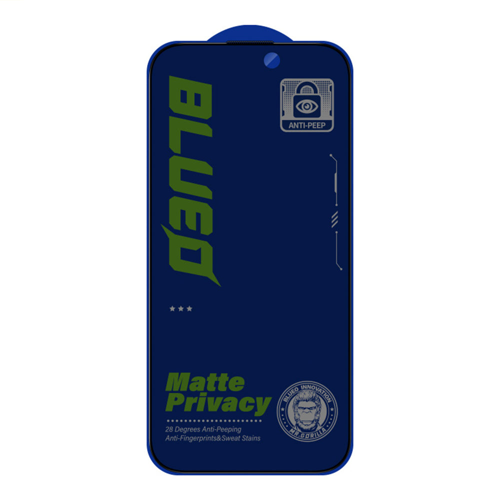 Matte Privacy Blueo Anti-Peep Screen Protector for Apple iPhone 14 Pro, Tempered Glass, Full Glue