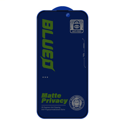 Matte Privacy Blueo Anti-Peep Screen Protector for Apple iPhone 14 Pro, Tempered Glass, Full Glue