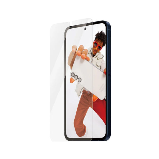 Schutzfolie PanzerGlass Safe für Bildschirm. Ultra-Wide Fit EasyAligner für Samsung Galaxy A56 A566, gehärtetes Glas, Vollverklebung.