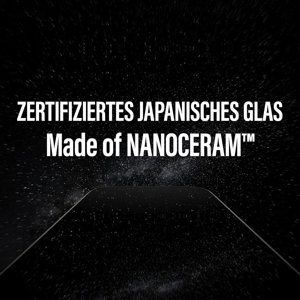 Film de protection d'écran PanzerGlass Ultra-Wide Ceramic II EasyAligner pour Apple iPhone 17 / 16 Pro, Verre Trempé, Full Glue, Noir