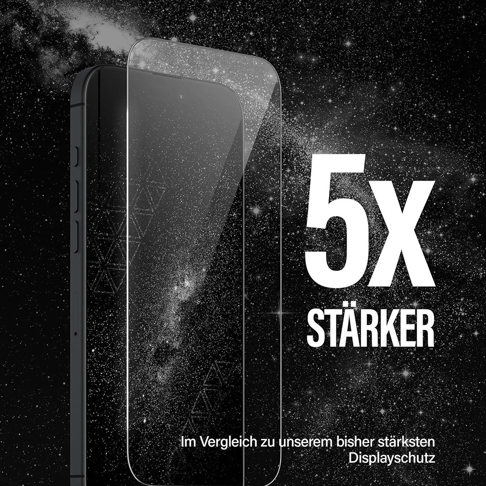 Film de protection d'écran PanzerGlass Ultra-Wide Ceramic II EasyAligner pour Apple iPhone 17 / 16 Pro, Verre Trempé, Full Glue, Noir