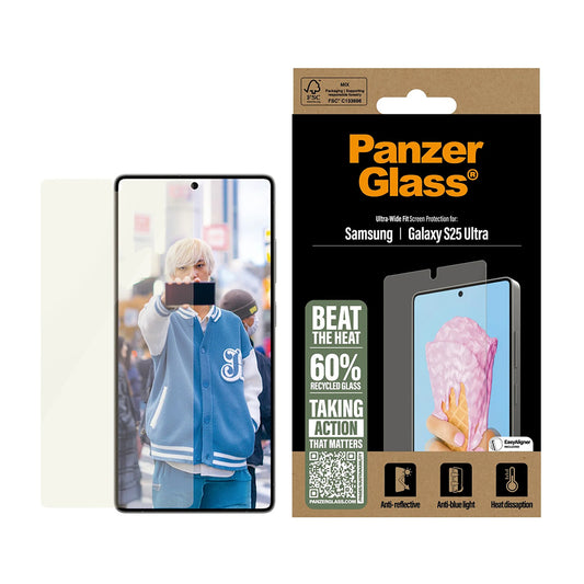 Beschermfolie PanzerGlass Ultra-Wide Fit All-in-One voor Samsung Galaxy S25 Ultra S938, Gehard Glas, Volledige Lijm