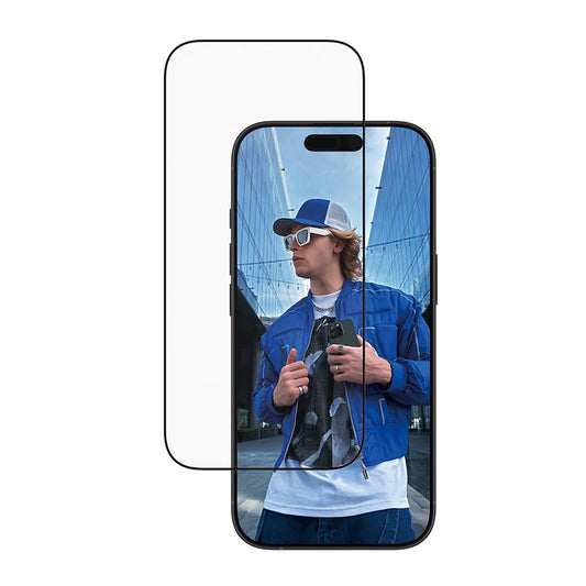 Beschermfolie PanzerGlass Ultra-Wide Fit EasyAligner voor Apple iPhone 17 / 16 Pro, Gehard Glas, Volledige Lijm, Zwart